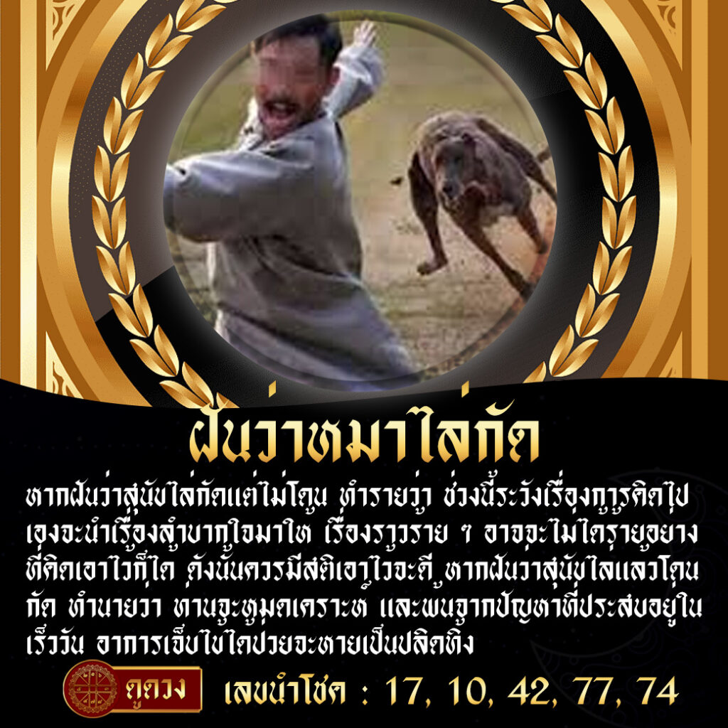 ฝันว่าหมาไล่กัด