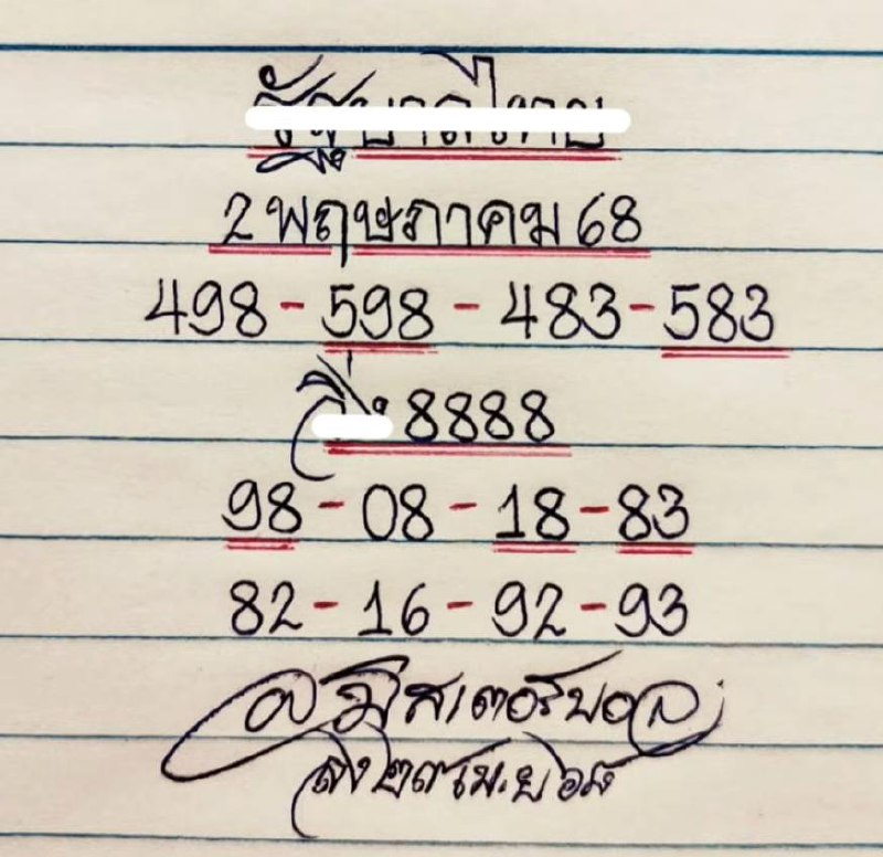 หวยมิสเตอร์บอล 16/5/68