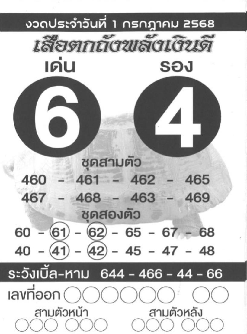 หวยเสือตกถัง 1/7/68